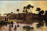 Jean-Leon Gerome Bathers by the Edge of a River painting